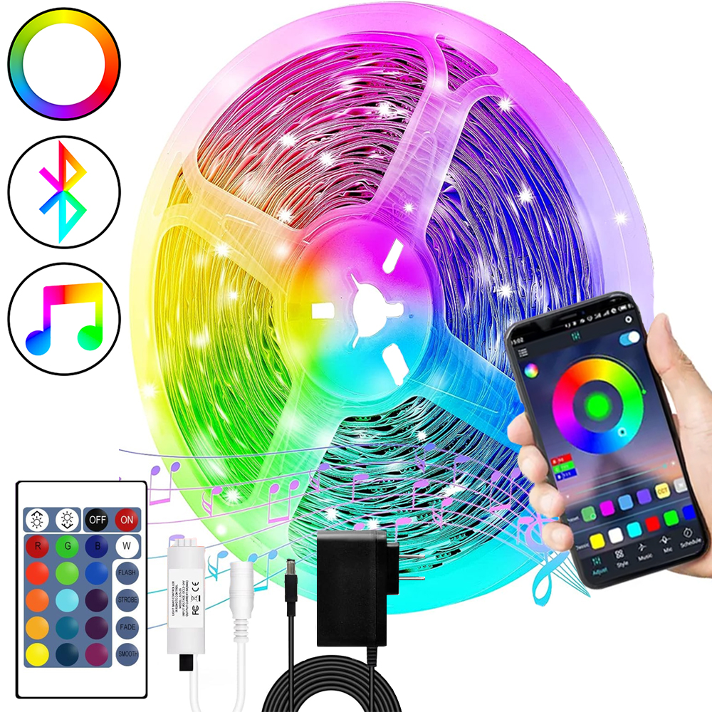 Cinta De Luz Led 15mts Bluetooth + Control Rítmica RGB Color